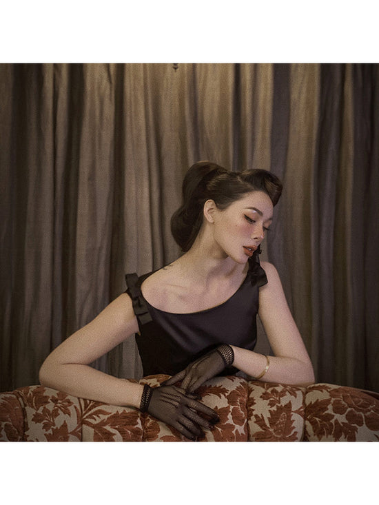 Robe Satin Slim Vintage Style Audrey Hepburn – Élégance Rétro